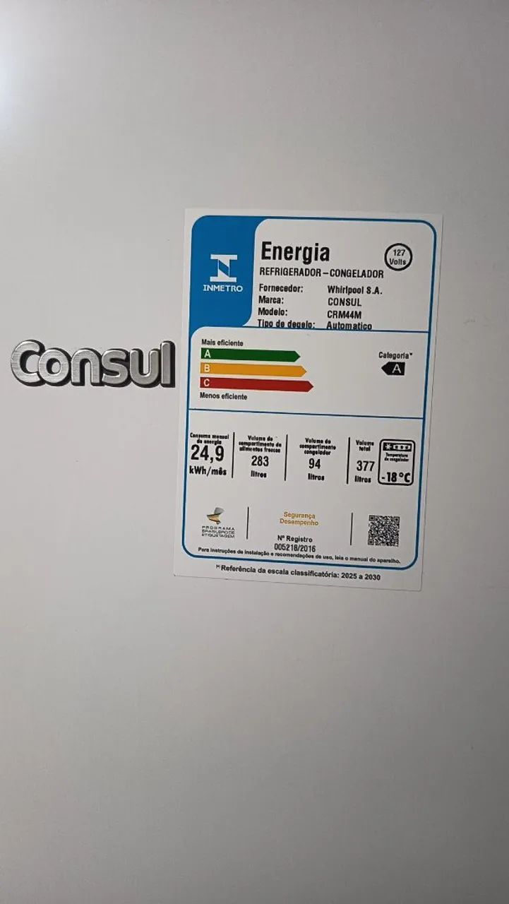 Geladeira consul Nova 