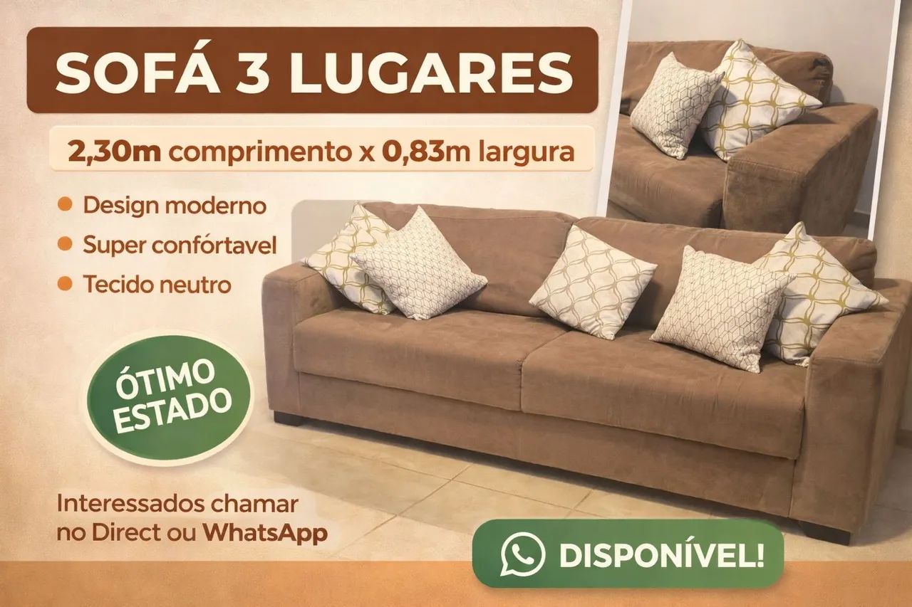 Sofá 3 lugares(Marília/SP)