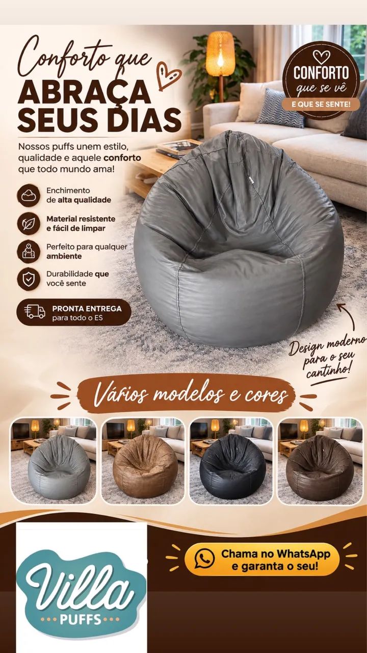 Buff banqueta  e puff pera a pronta entrega 