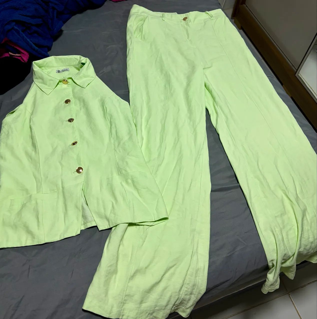 Conjunto elegante calça + blusa