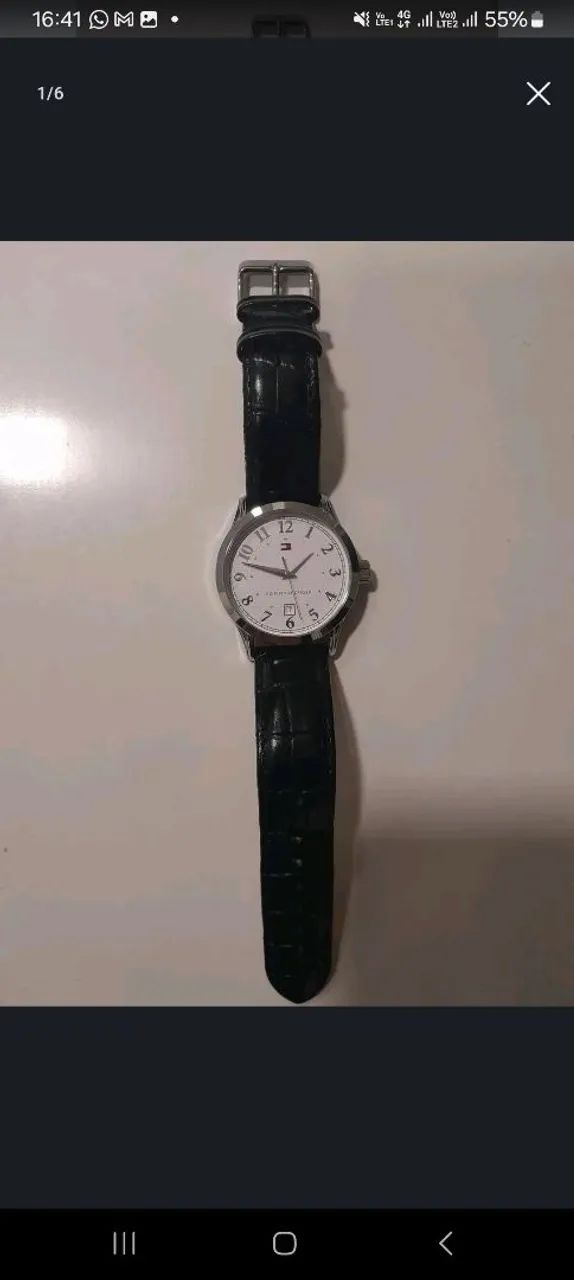 Relógio Tommy Hilfiger - couro preto - Foto 3