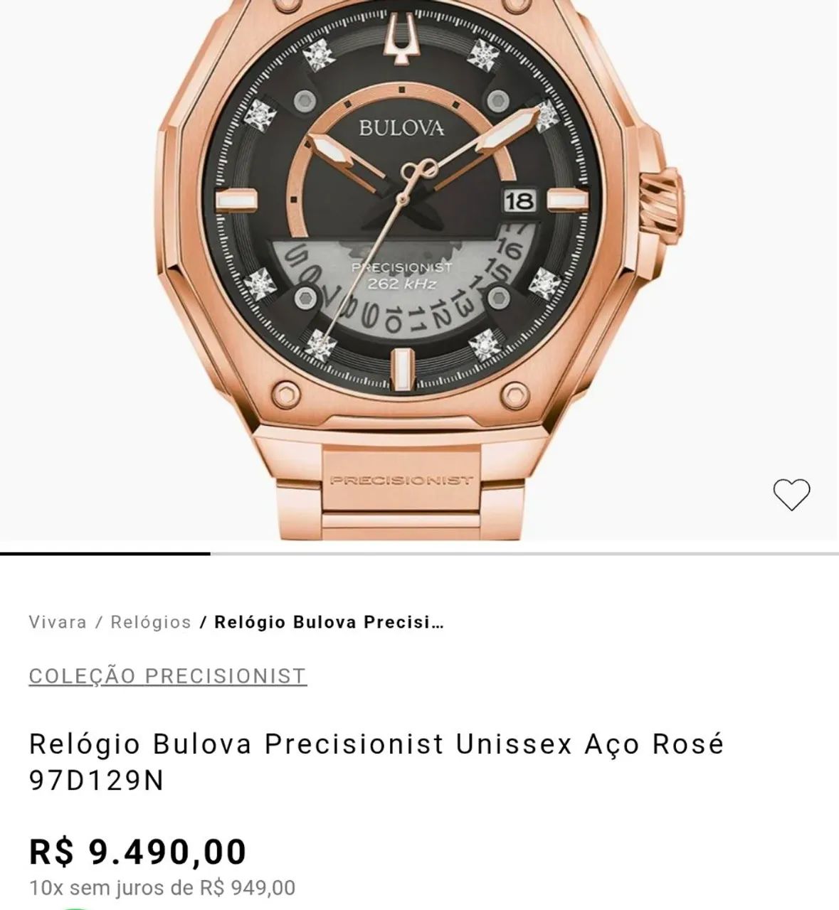 Bulova Precisionist X Rosê 97D129N - Foto 2