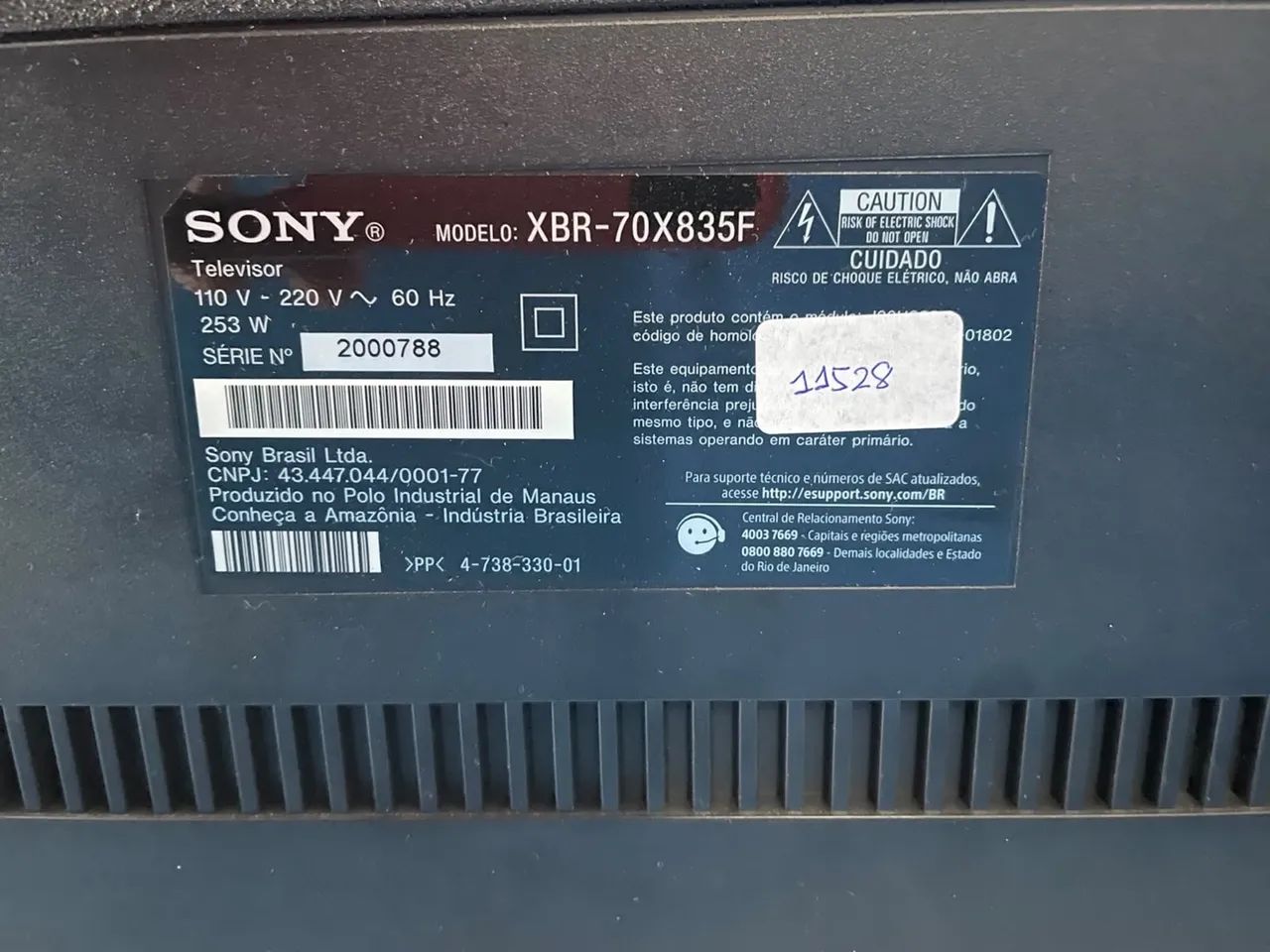 Lote 2 TVs Samsung 85?Sony 70? com defeito  - Foto 5