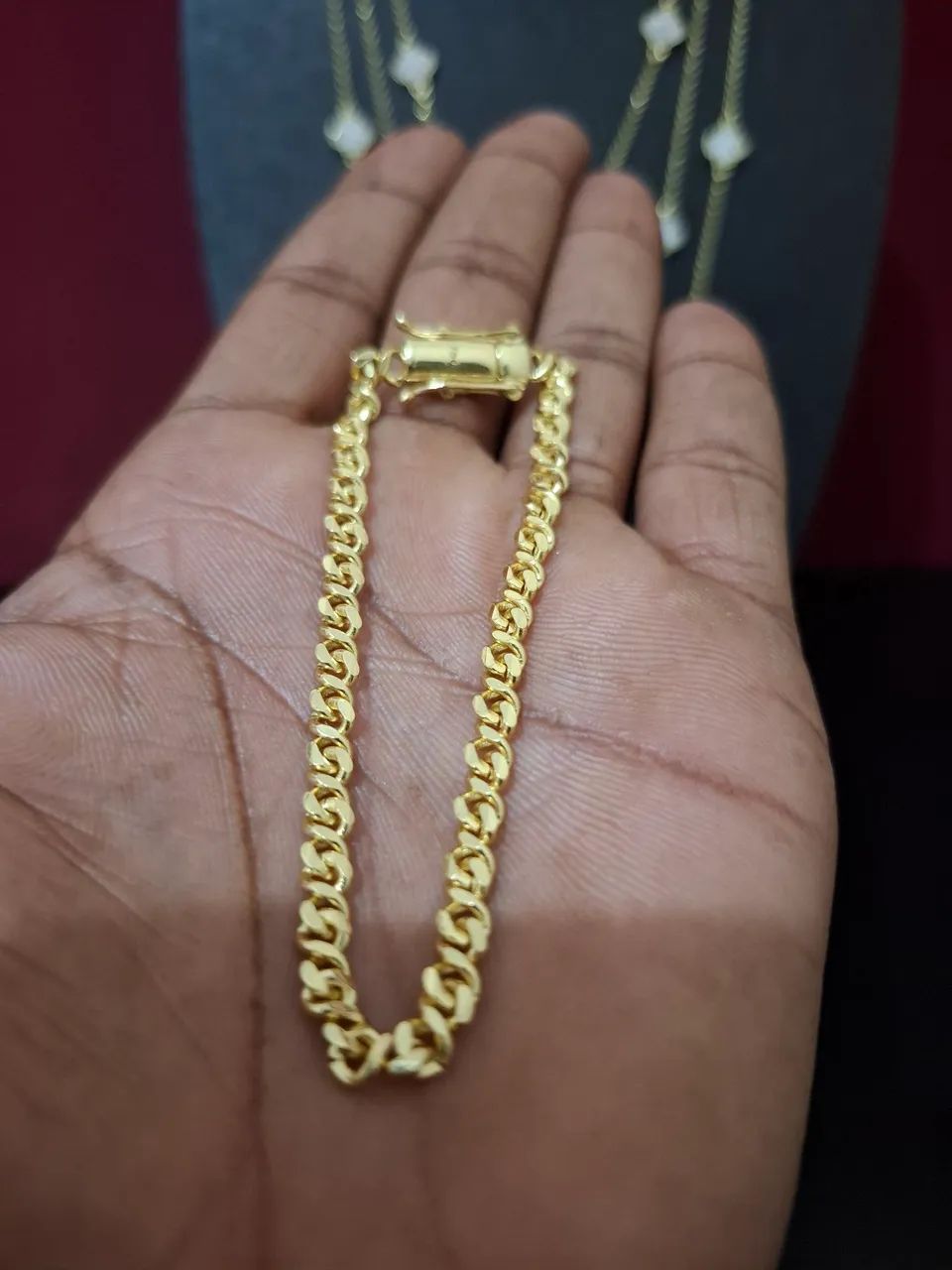 Pulseira Oitinho Banhada a Ouro 18k com 19cm - Foto 5