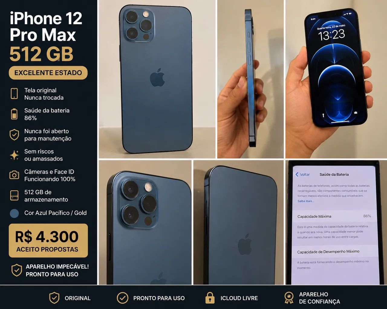 iPhone 12 Pro Max 512GB Azul