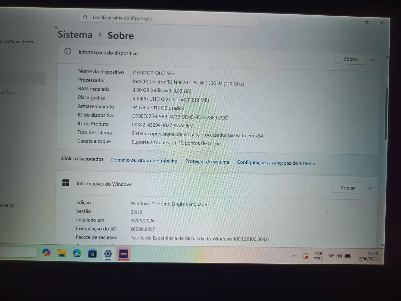 Notebook Positivo touch screen