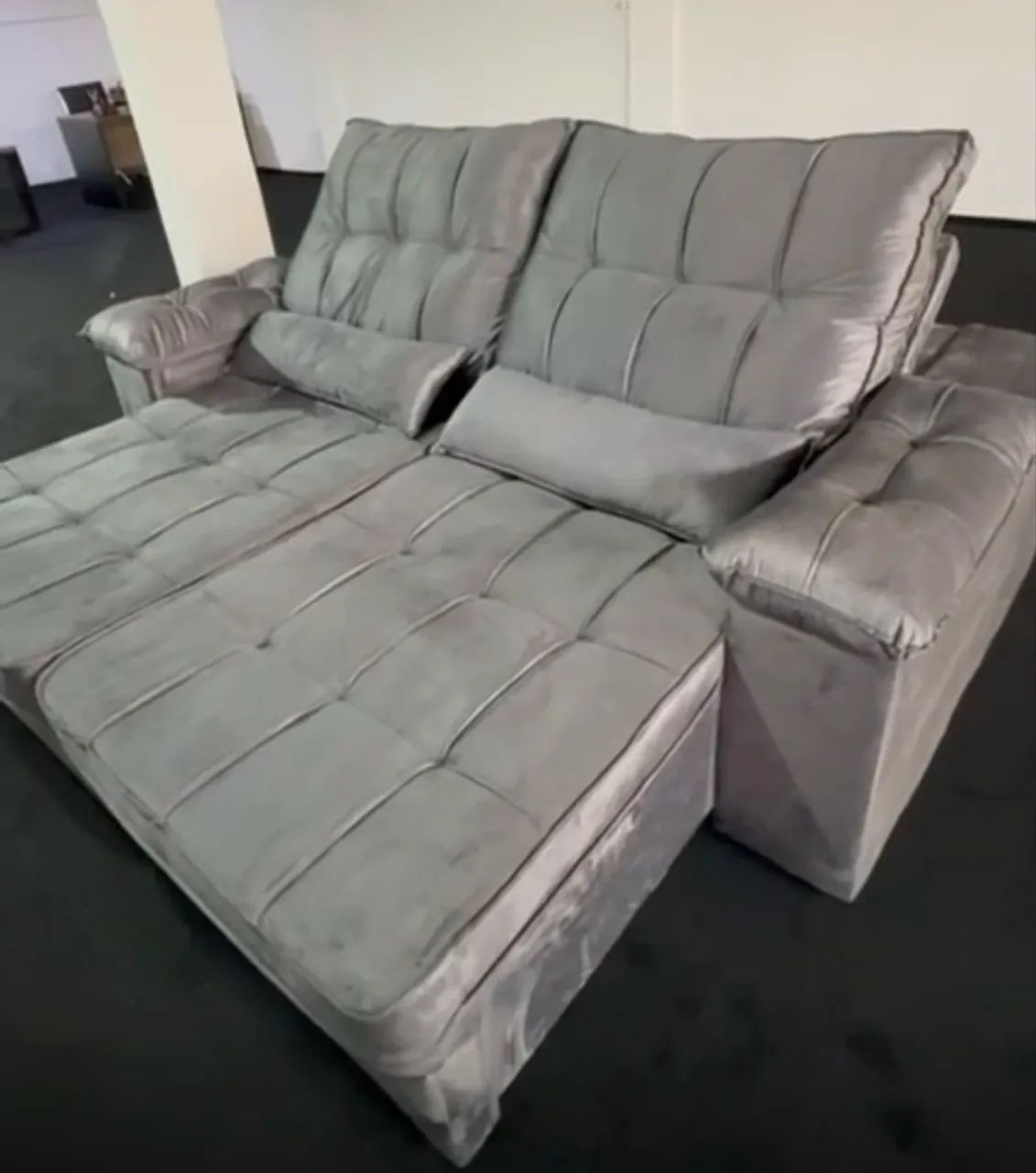 Sofá Retrátil e Reclinável 2.50 Mt Molas Espuma D33 Pronta Entrega  - Foto 3