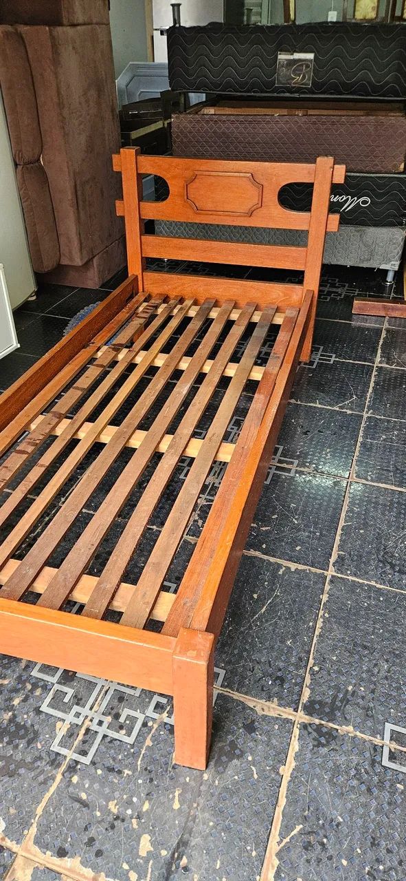 cama solteiro madeira maciça bem reforçada ENTREGA GRÁTIS  - Foto 4