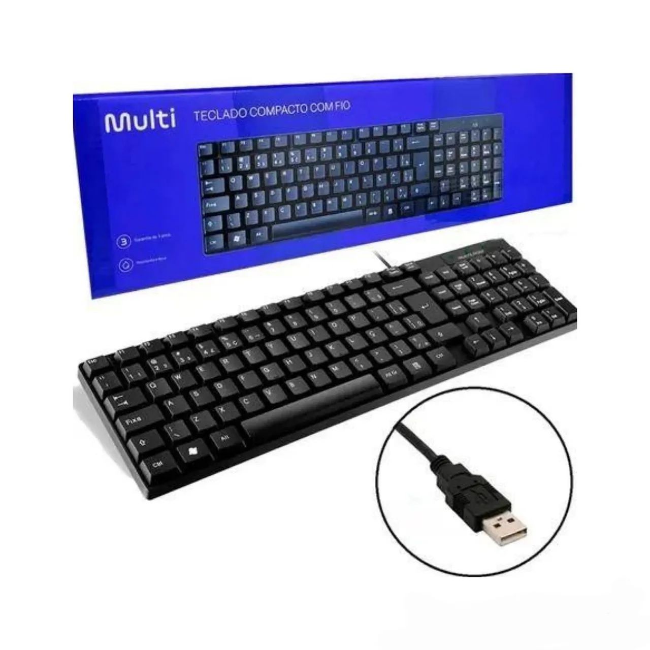 Teclado Com Fio 1,2 M Multilaser Original Tf100 (Novo)