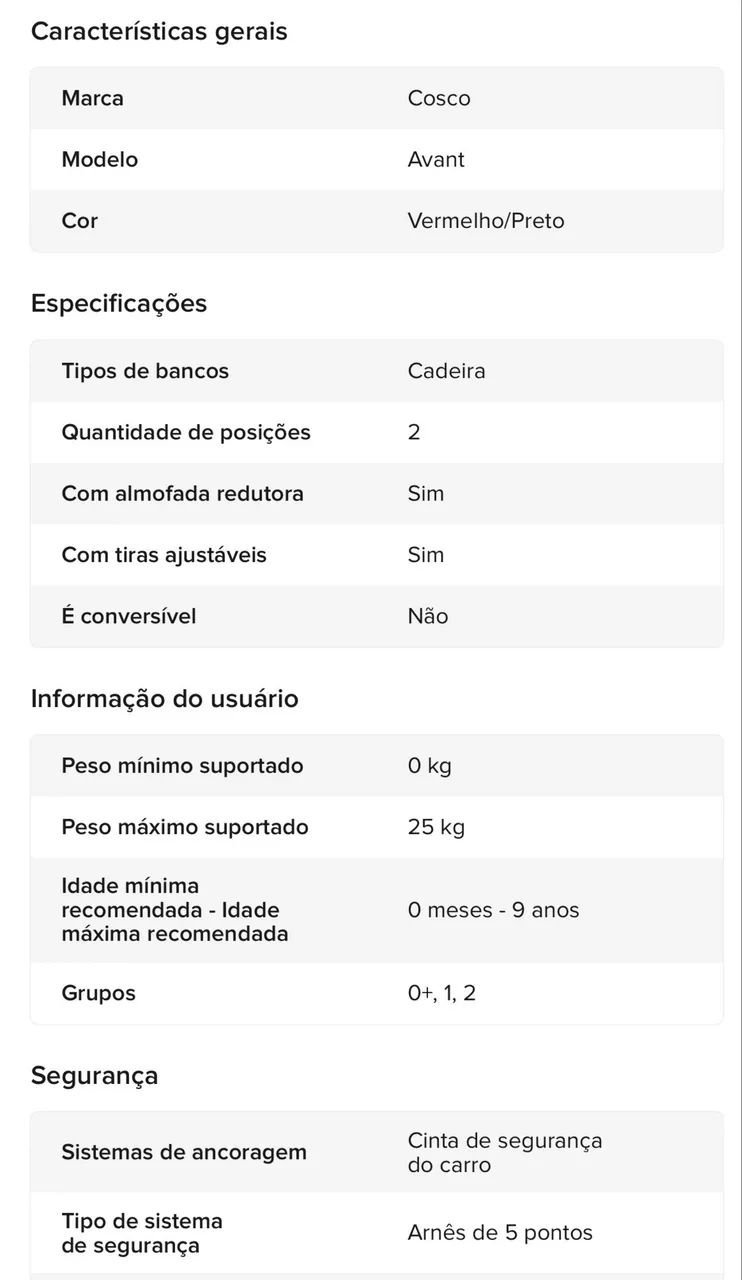 Cadeira de bebê Cosco para carro - Foto 4
