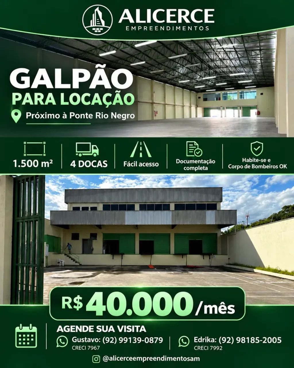ALUGO GALPÃO COM 4 DOCAS NIVEL 4