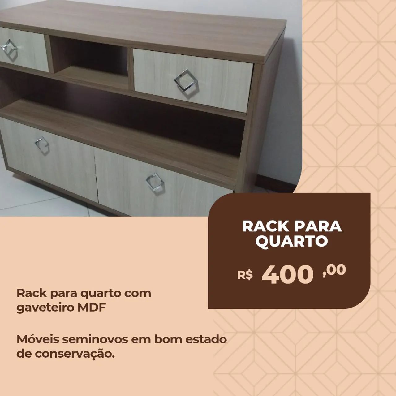 Rack com gaveteiro para quarto