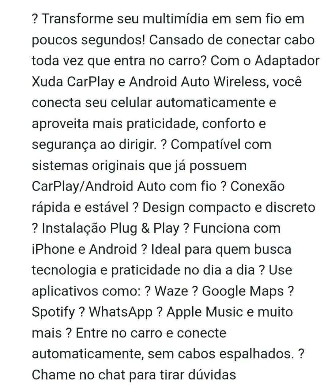Mini Conversor e Adaptador Carplay e Android  Auto sem fio Xuda  - Foto 2