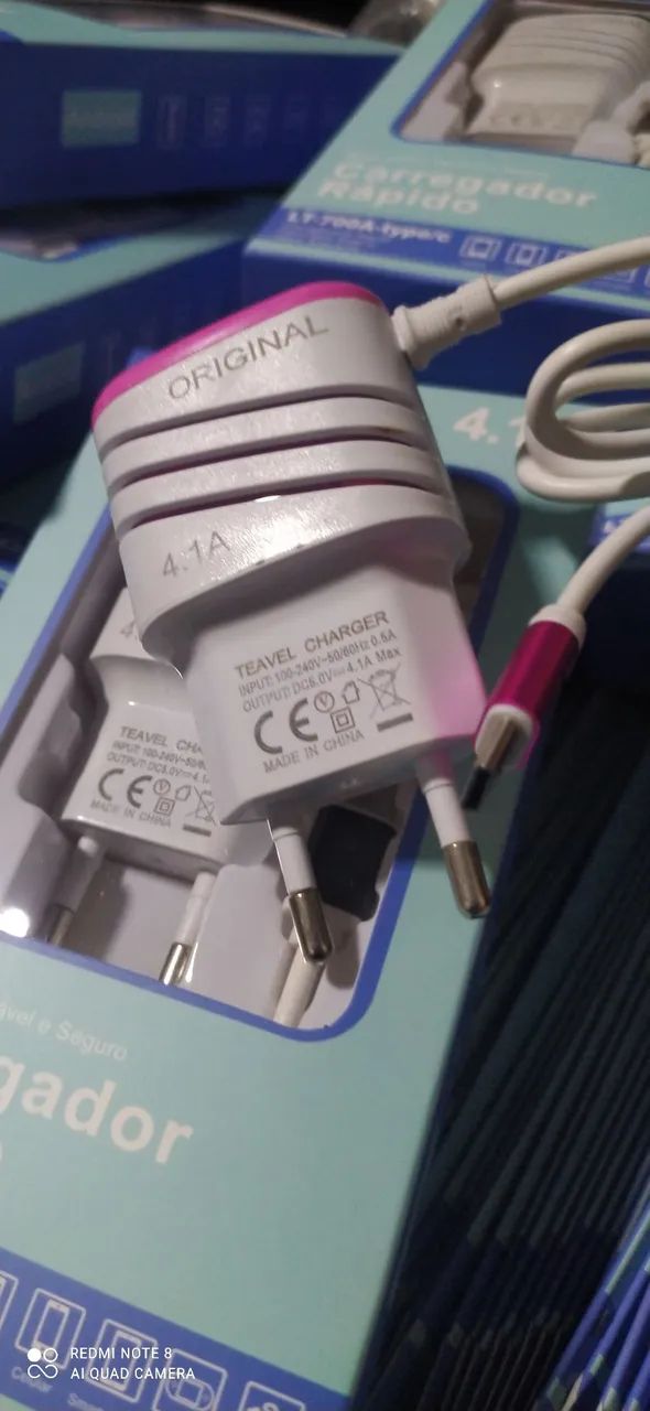 Carregador tipo-C 4.1A Rapido com 2 USB produto Novo - Foto 2