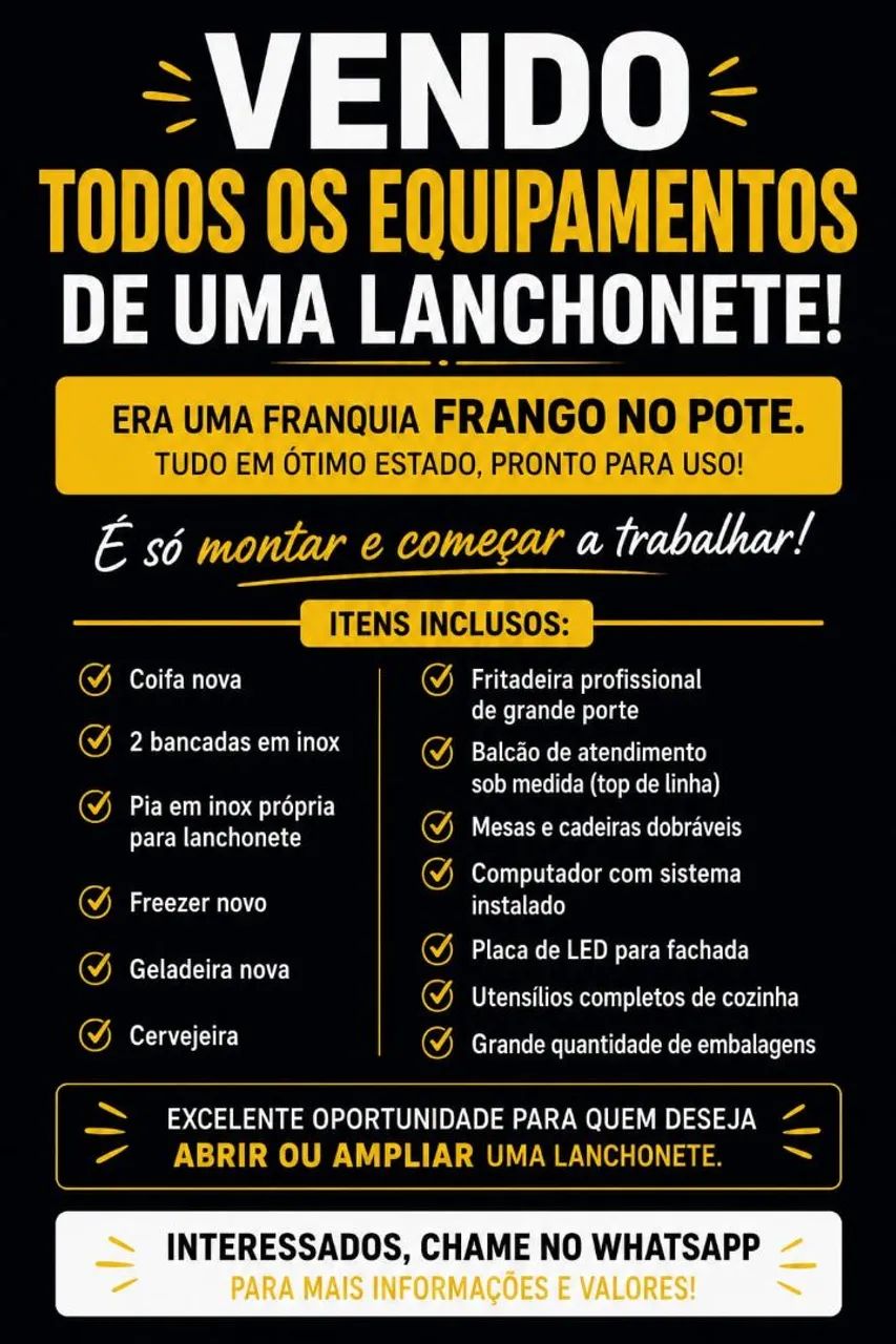 Vende se lanchonete 
