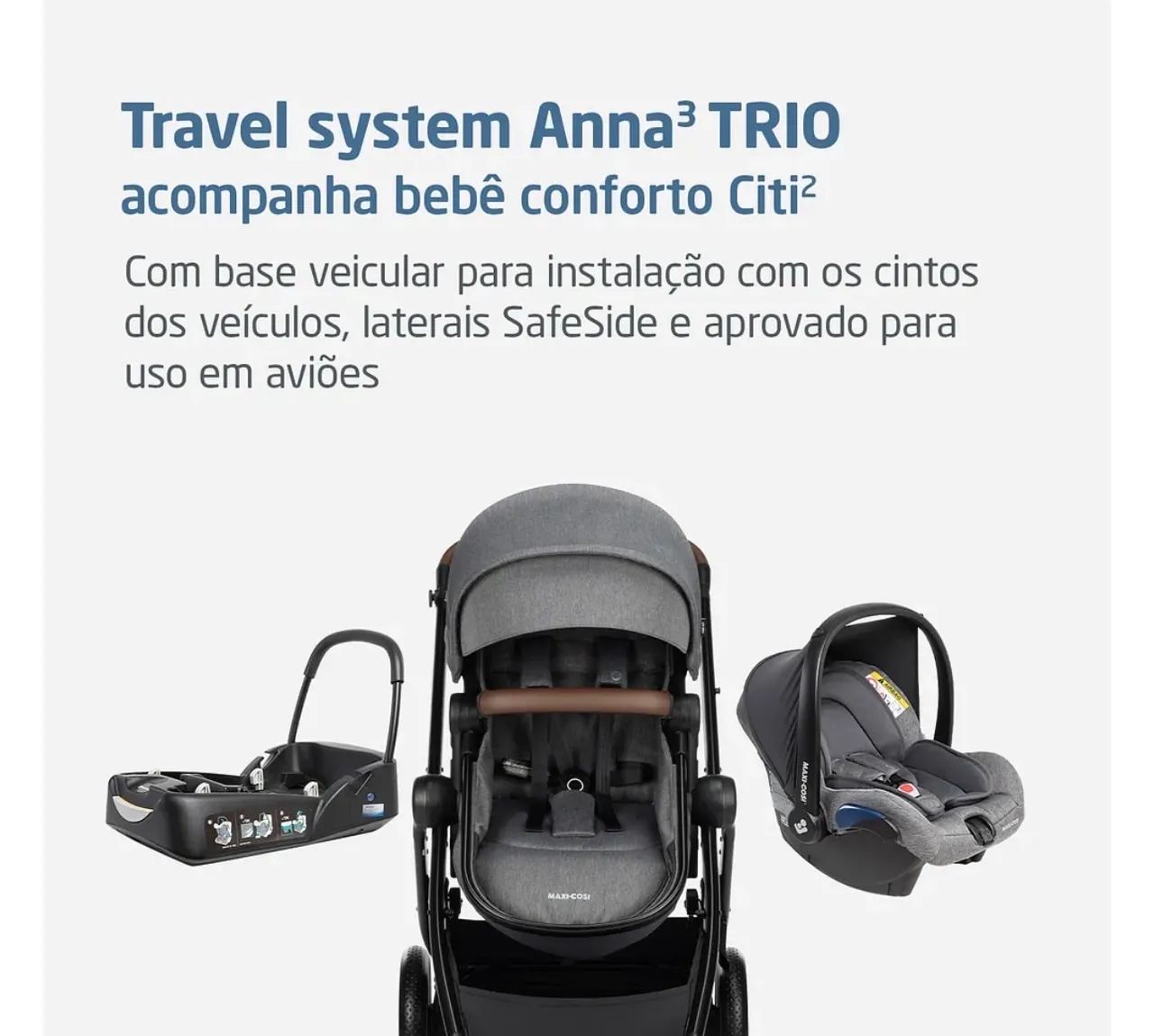 Carrinho de Bebê Travel System Maxi-Cosi, Anna³ Trio, Select Grey - Foto 5
