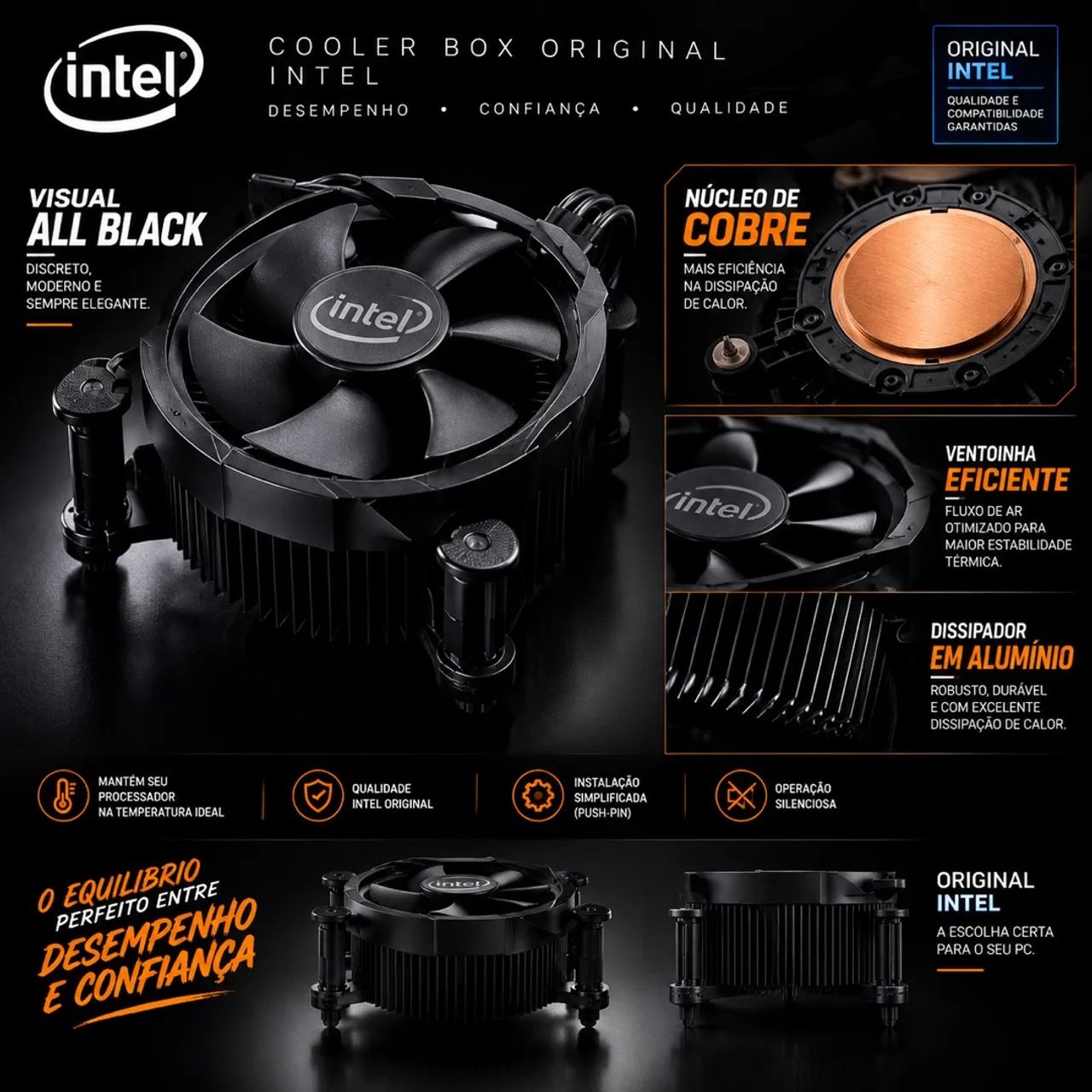cooler box original da Intel all black 