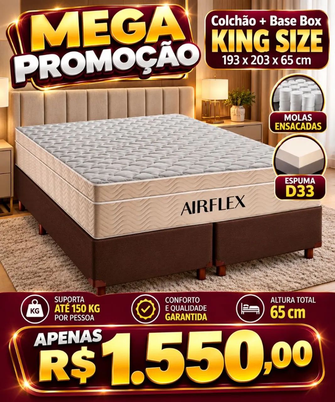 Conjunto king Size 193x203