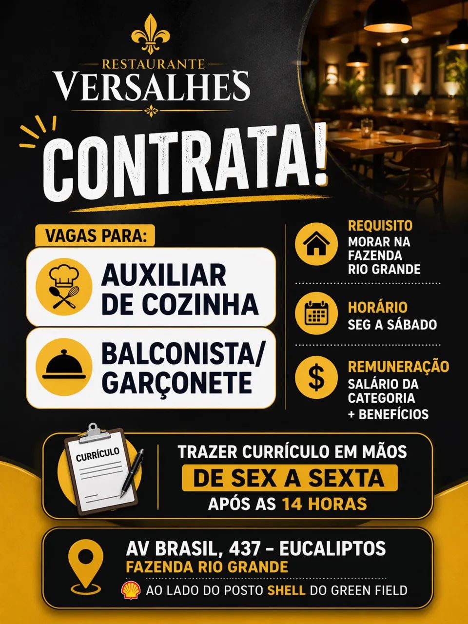 Vaga em restaurante 