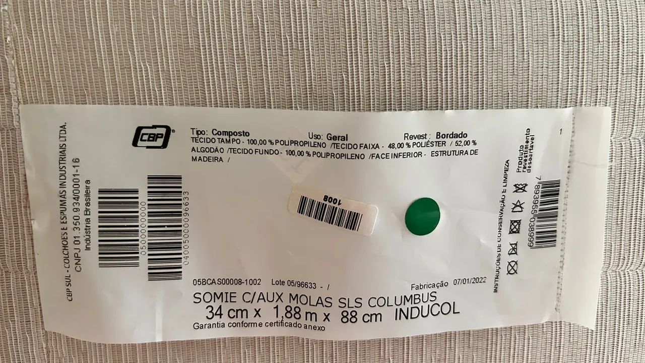 Colchão bicama solteiro