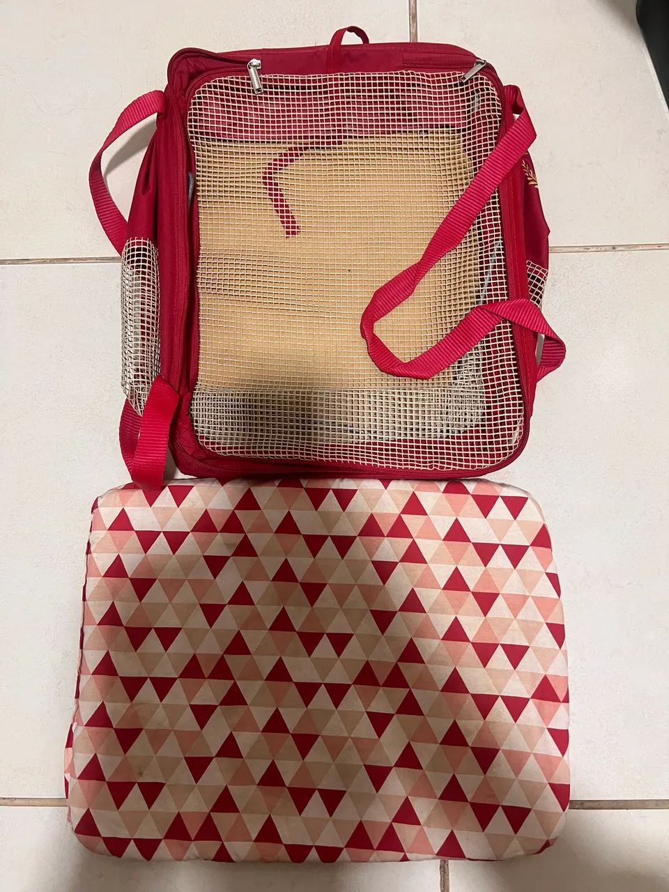 São Pet Bolsa Aerial Para Transporte De Cães E Gatos Em Avião - Vermelha - Foto 2