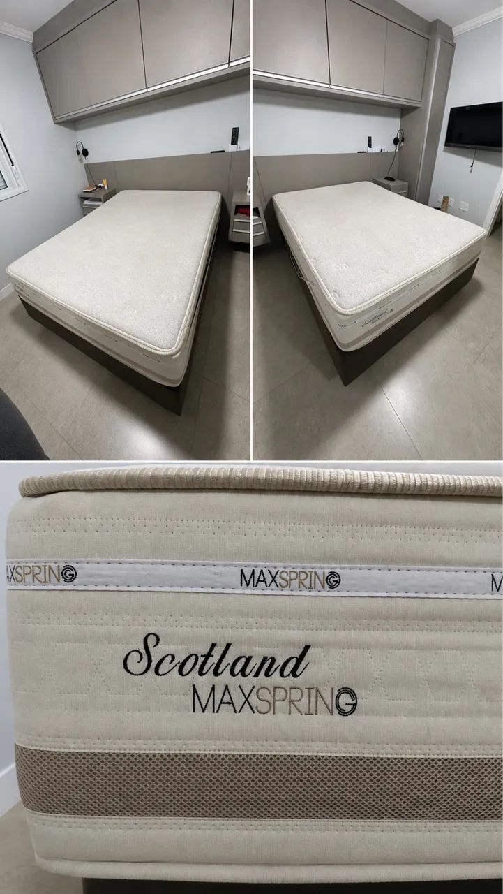 Cama box de casal + colchão 