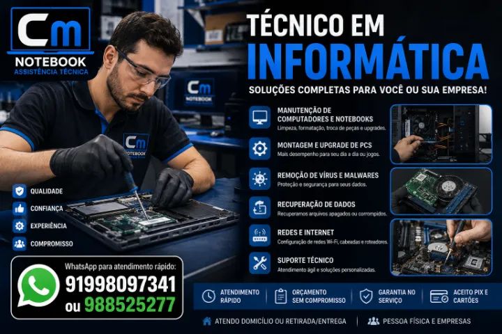 Manutenção de Pc Técnico em Informática  a Domicilio