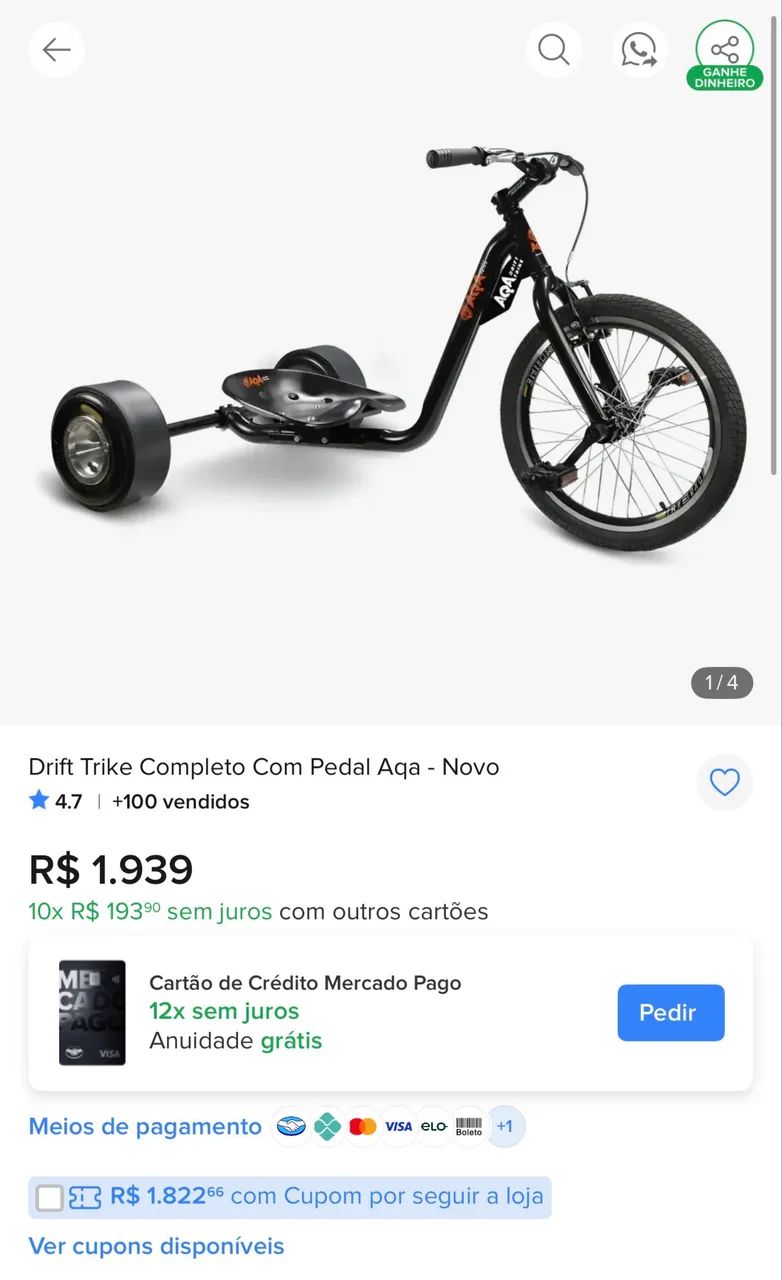 Drift Trike adulto com pedal - Foto 2