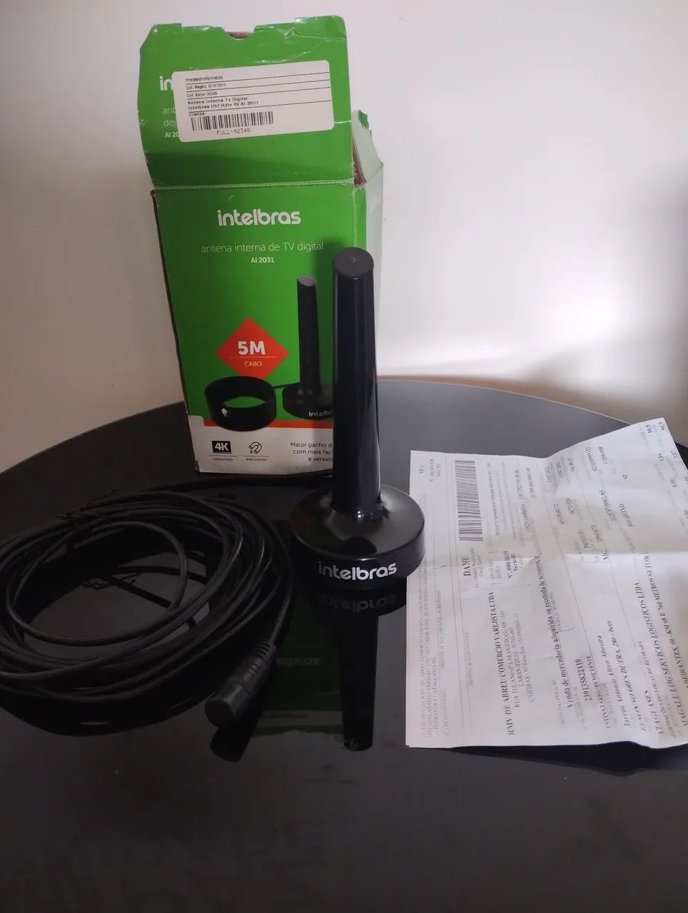 Antena interna para TV digital com 5m de cabo 