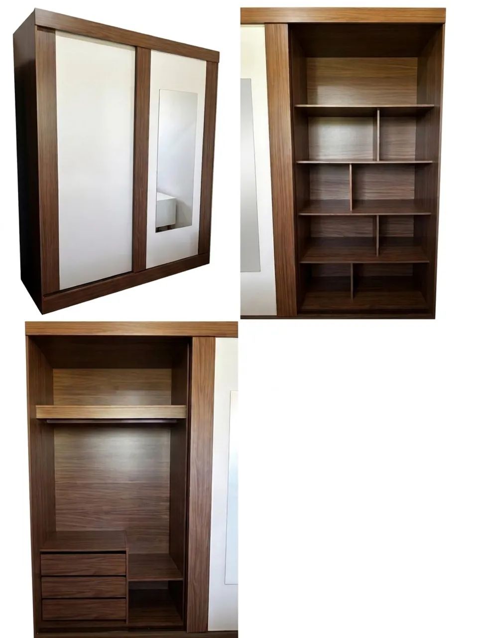 Guarda-Roupa Casal Panan - Portas de Correr e Espelho - Foto 2