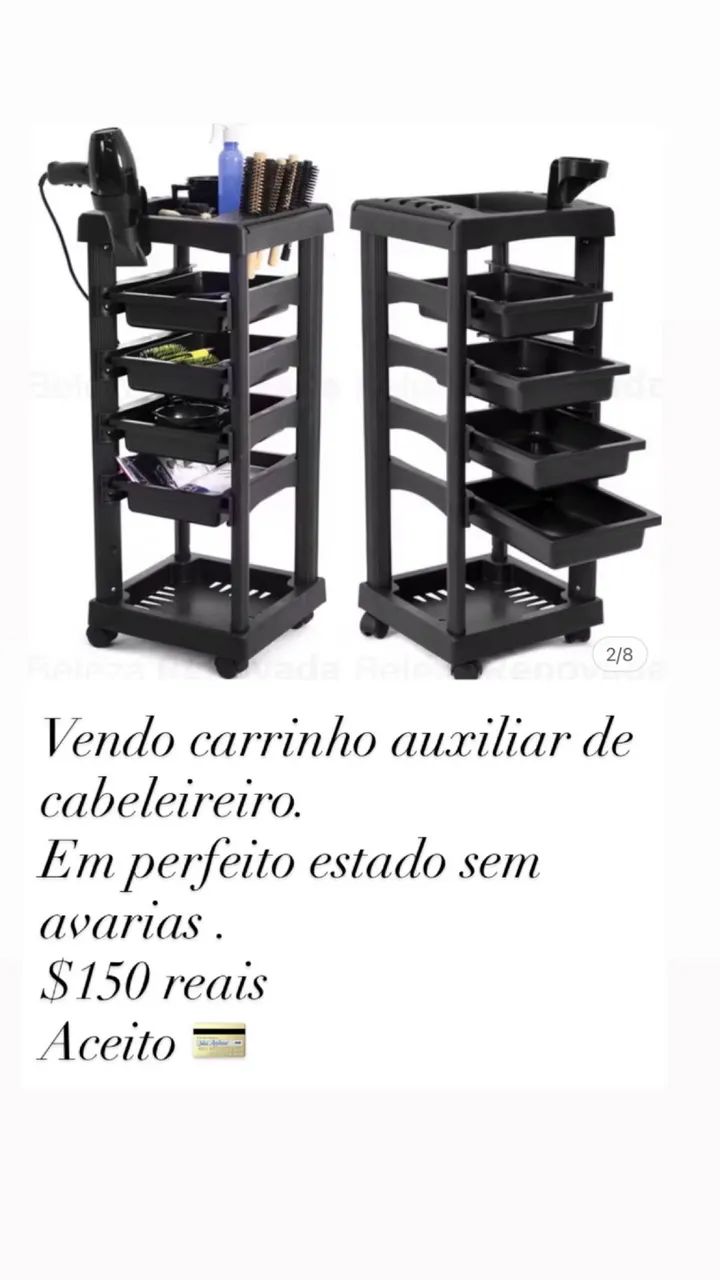 Vendo carrinho auxiliar de cabeleireiro,em ótimo estado sem avarias .