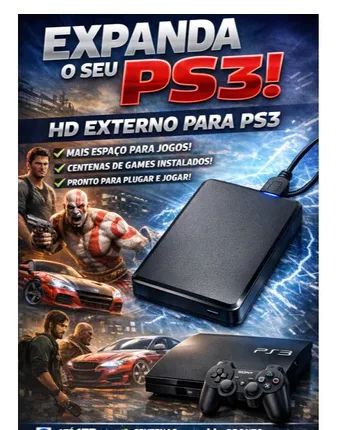 HD externo para PS3 Personalizado 3.0 - Peças e Acessórios de