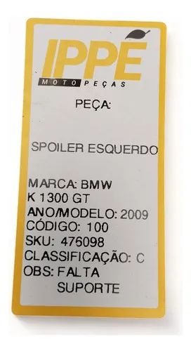 Spoiler Esquerdo Bmw K1300gt 2009 Verde-escuro - Foto 4