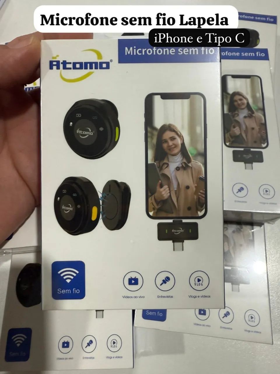 Microfone lapela duplo