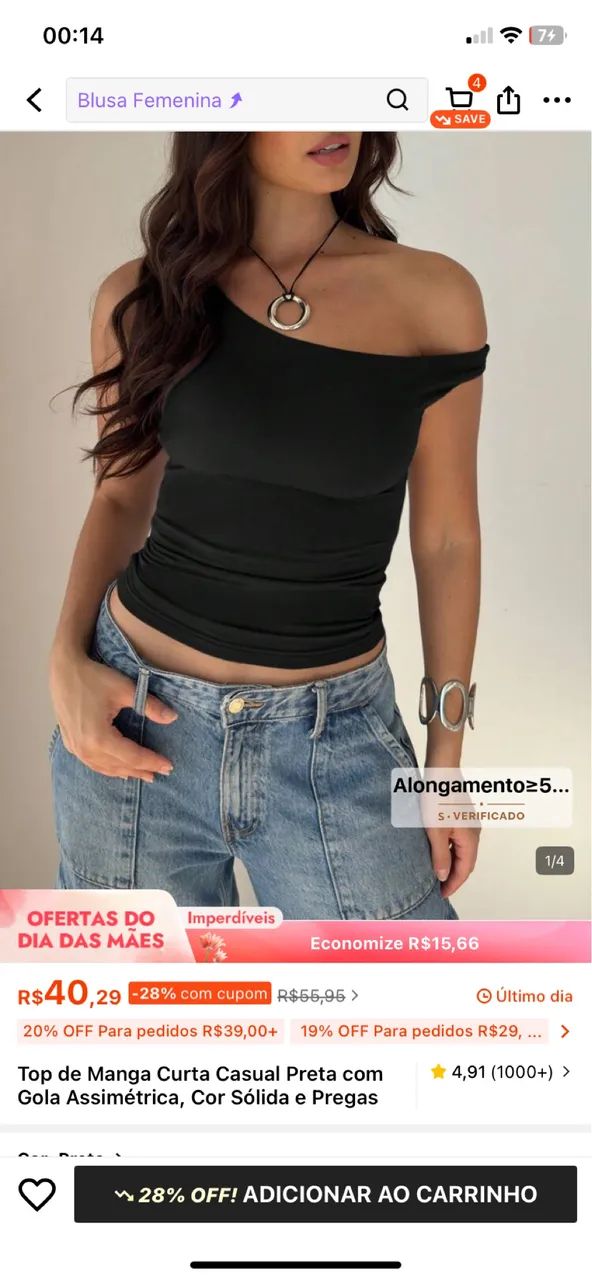 Blusa assimétrica 