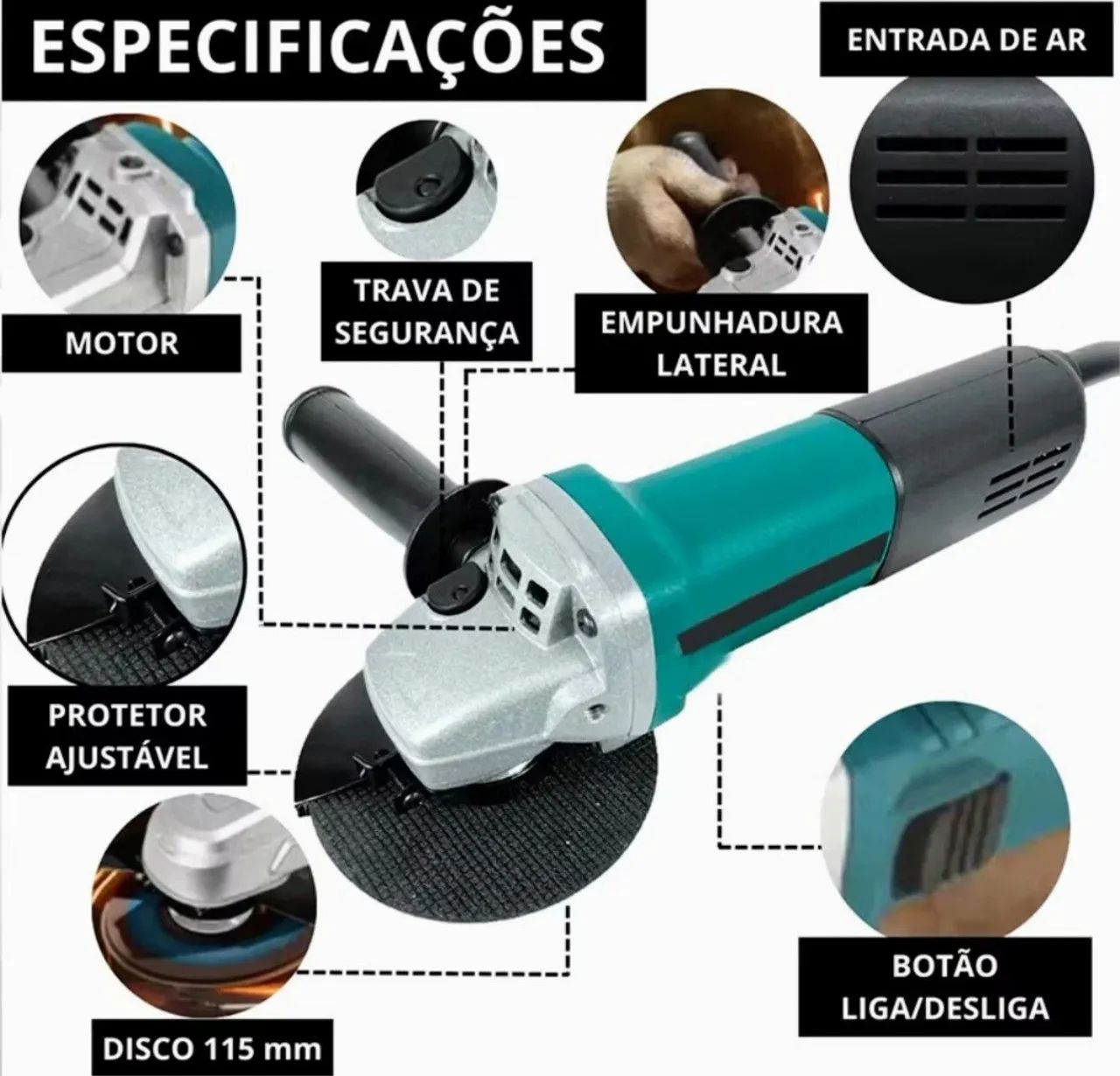 Esmerilhadeira Angular NOVA, na caixa - Foto 3