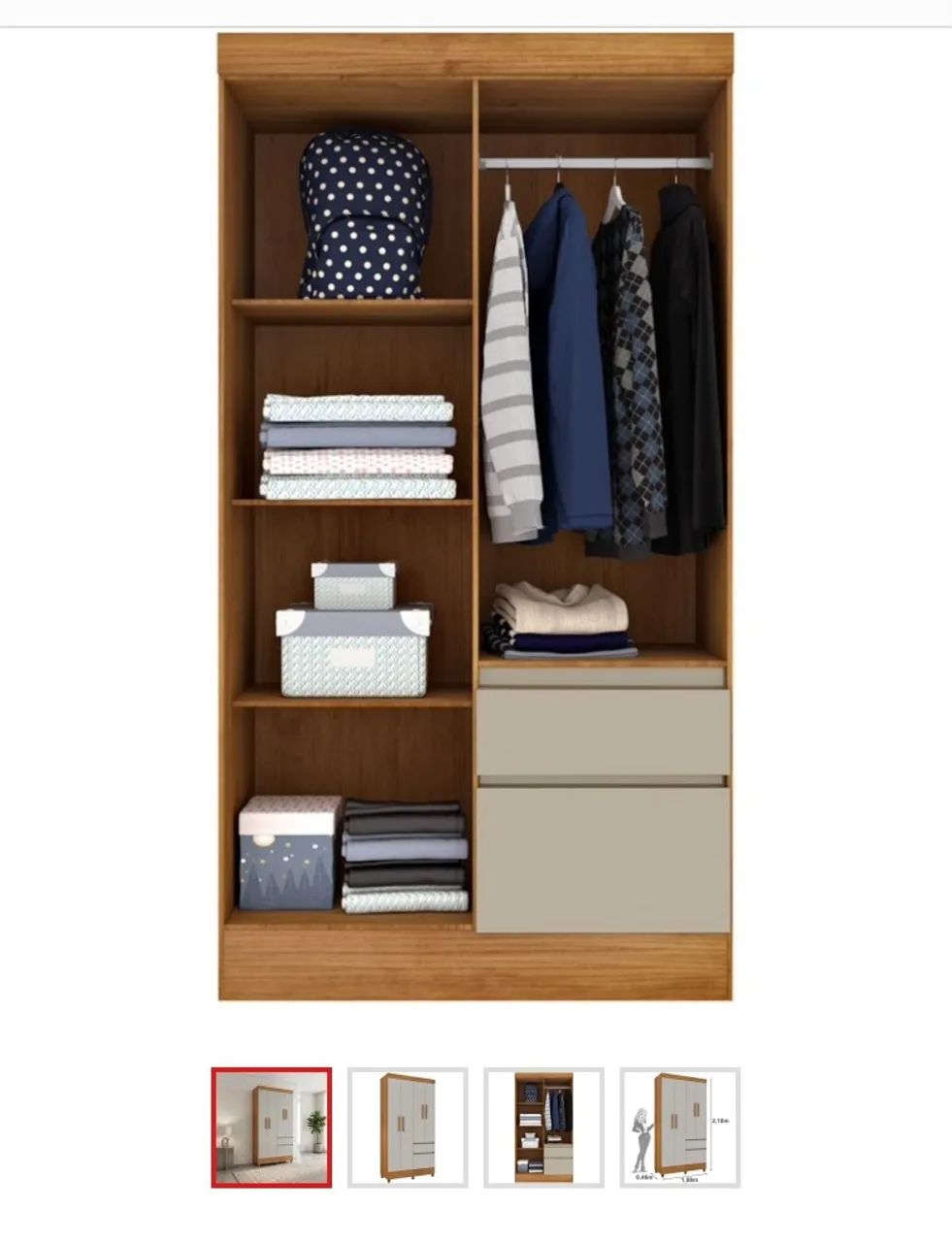 Guarda roupa solteiro - NOVO 