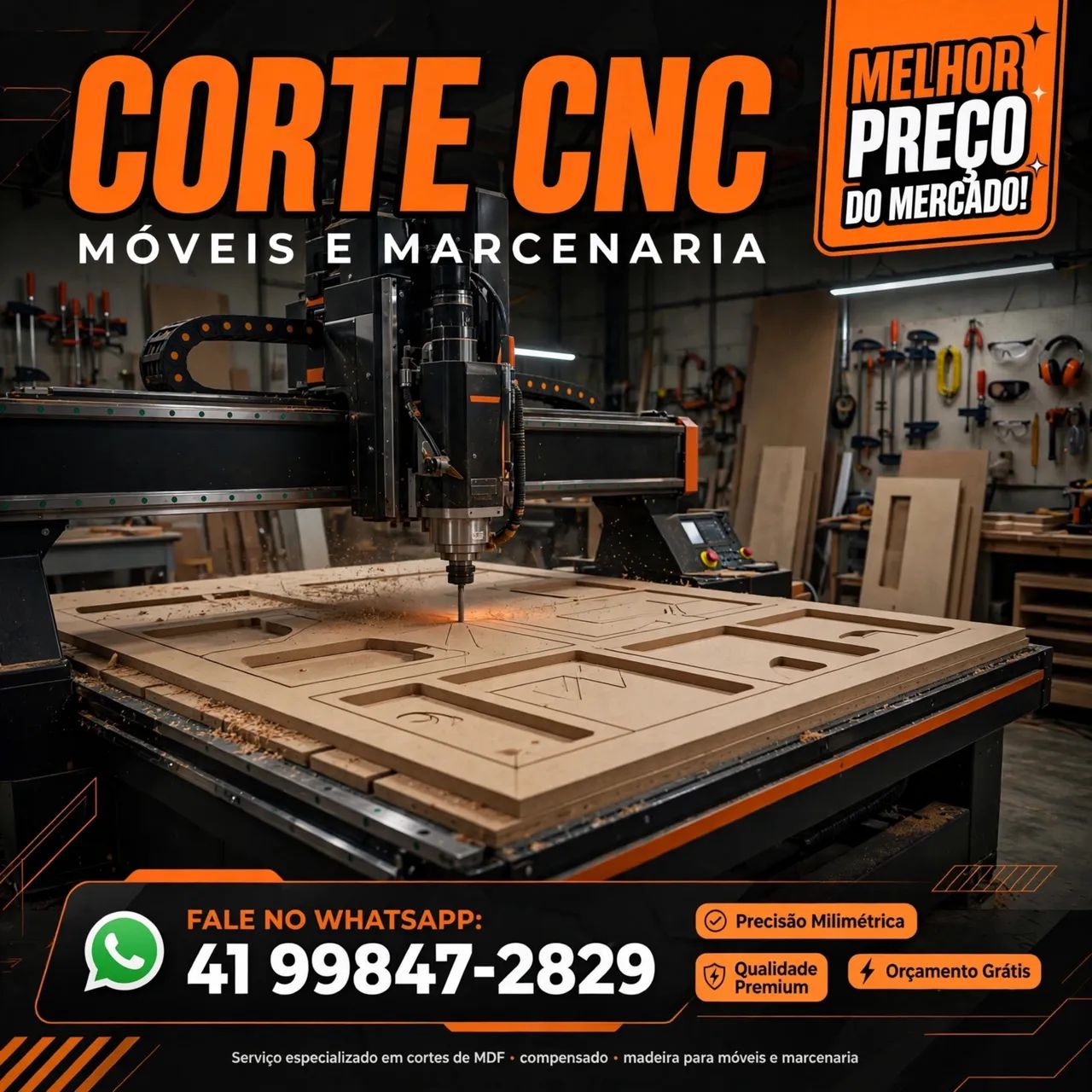 Corte Cnc melhor preço do mercado para marceneiro 