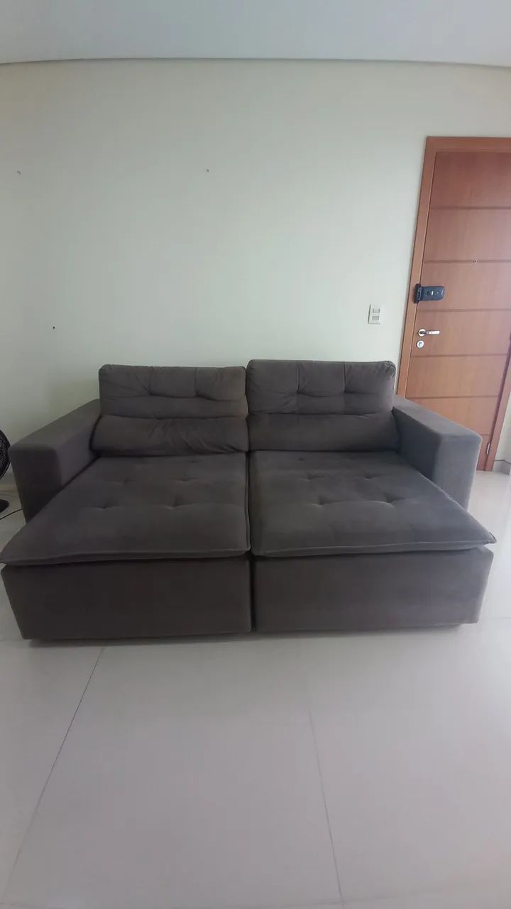 Oportunidade Sofà retrátil 2 lugares estofadoestofado cinza - Foto 2