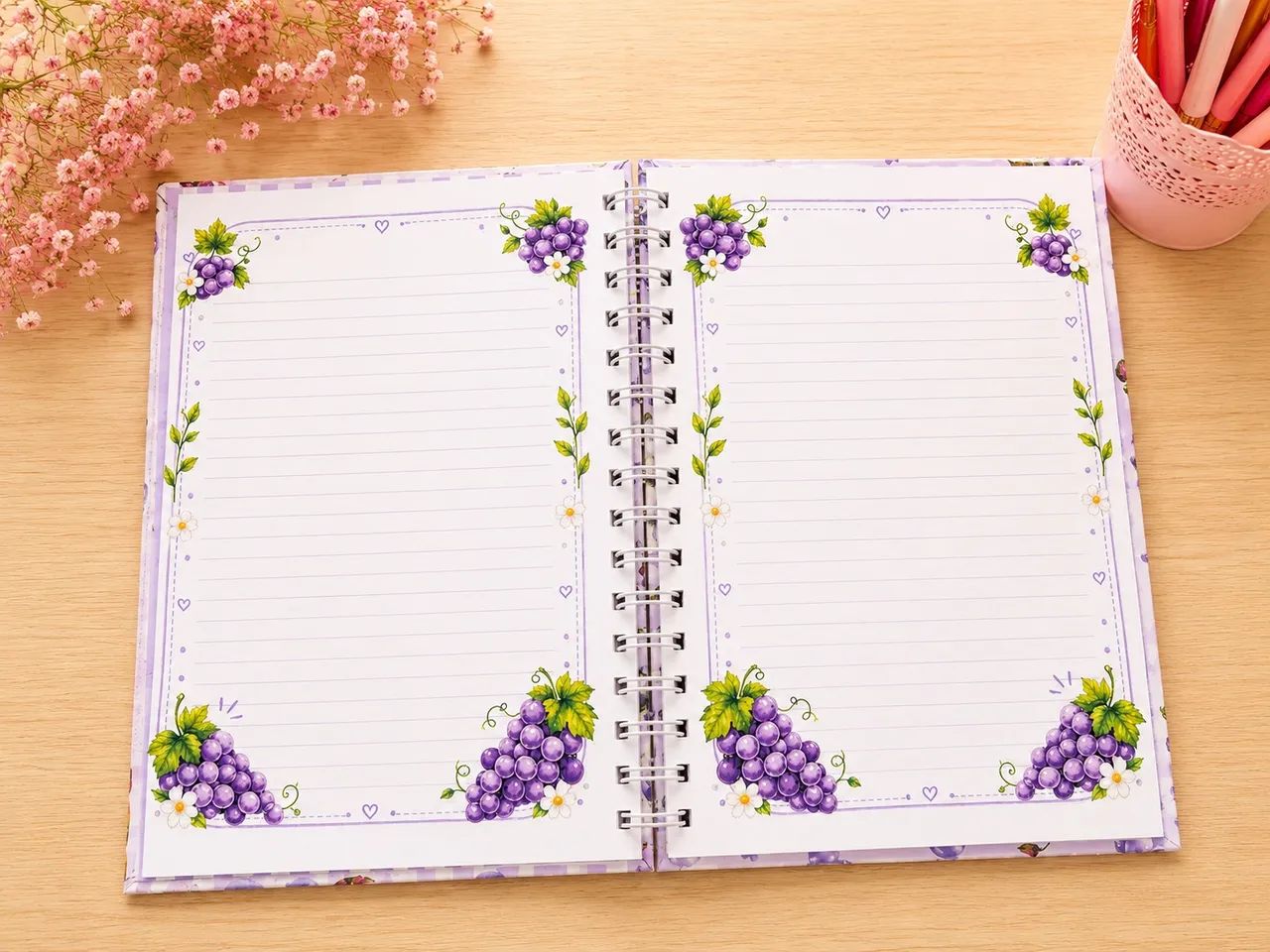 Caderno A5 80 Folhas decoradas - Foto 3