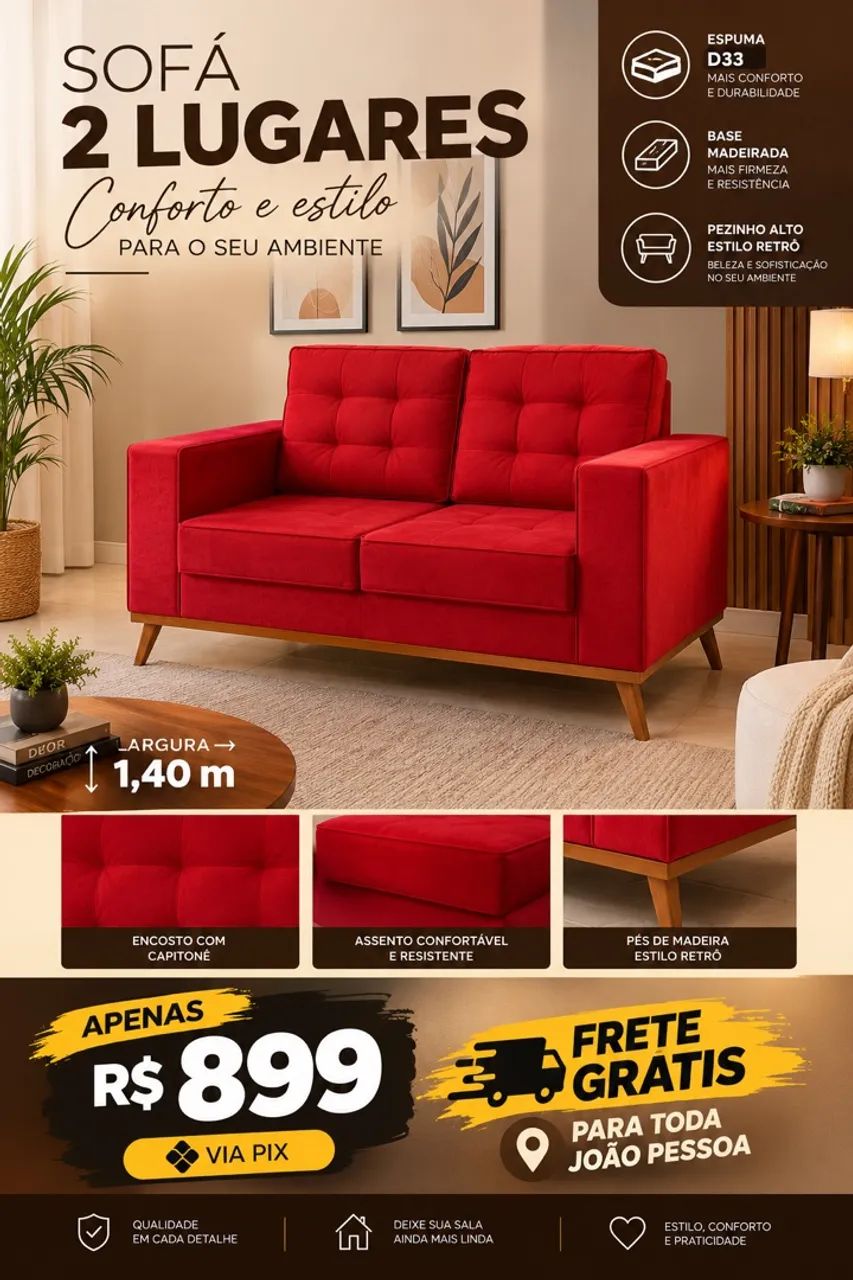 Sofá 2 lugares 