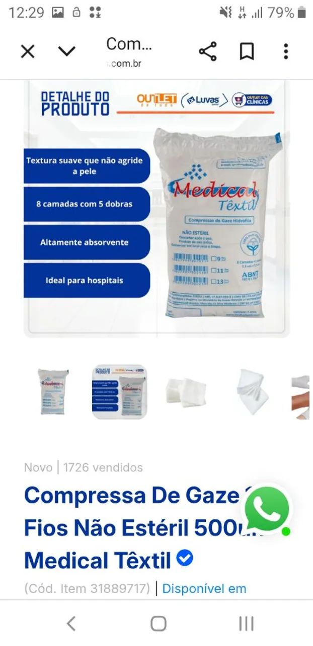 Gases 100% algodão  - Foto 3