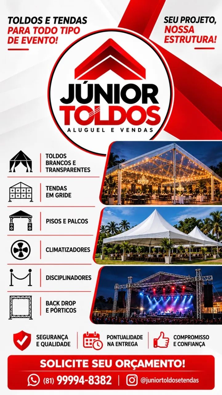 ALUGUEL E VENDA DE TOLDOS E TENDAS - JÚNIOR TOLDOS