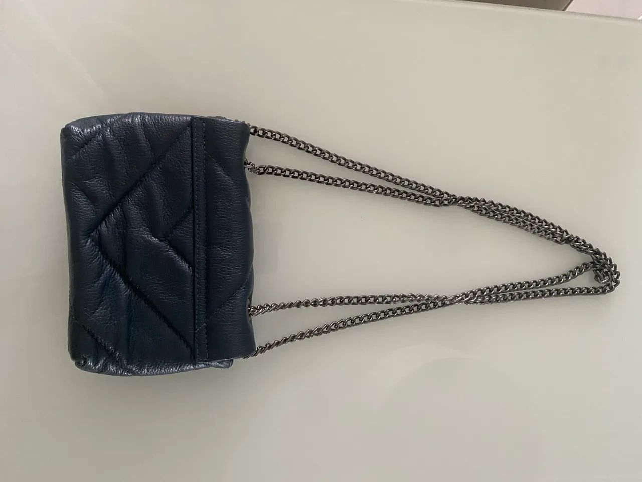 Bolsa Couro azul marinho  - Foto 3
