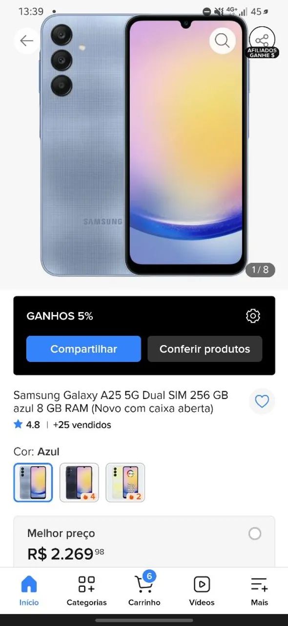 Celular Galaxy A25 5g 