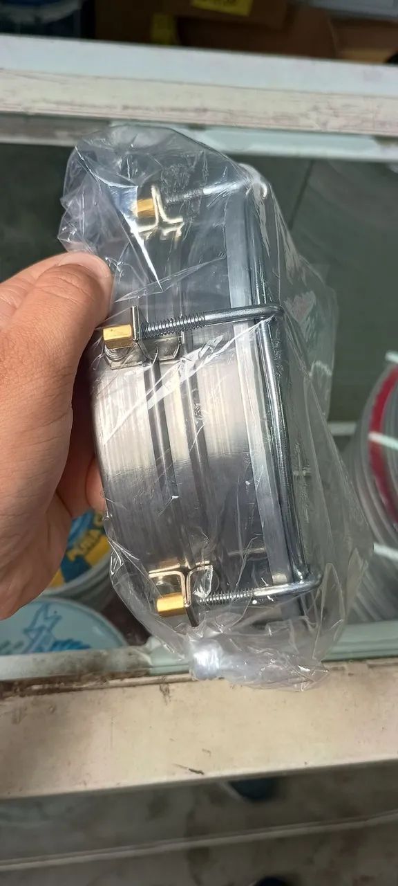 Tamborim 6" polegadas Aço Inox profissional Ivsom na promoção  - Foto 2