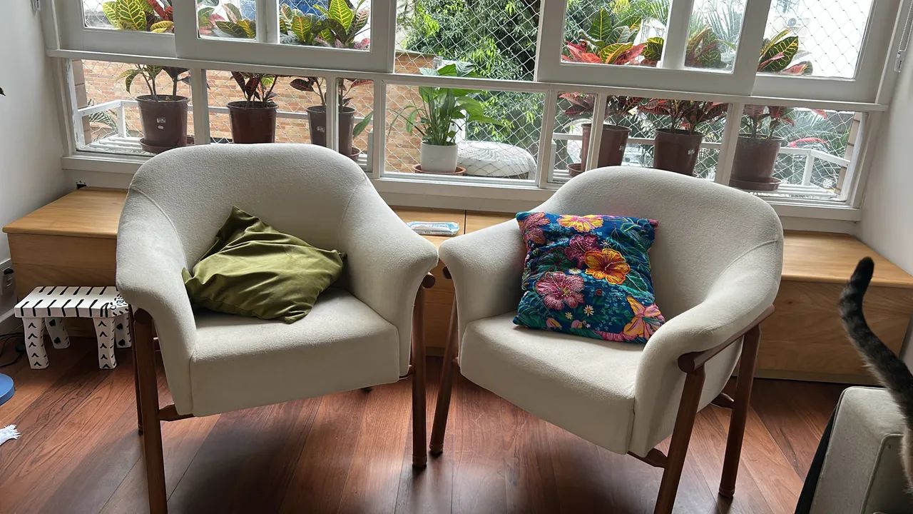 Par de Poltronas Aidda Boucl é Marfim - Abra Casa  - Foto 2