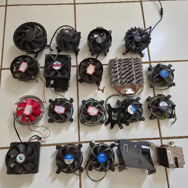 Lote 16 Coolers Processador Intel e AMD + Dissipadores - 19 Itens
