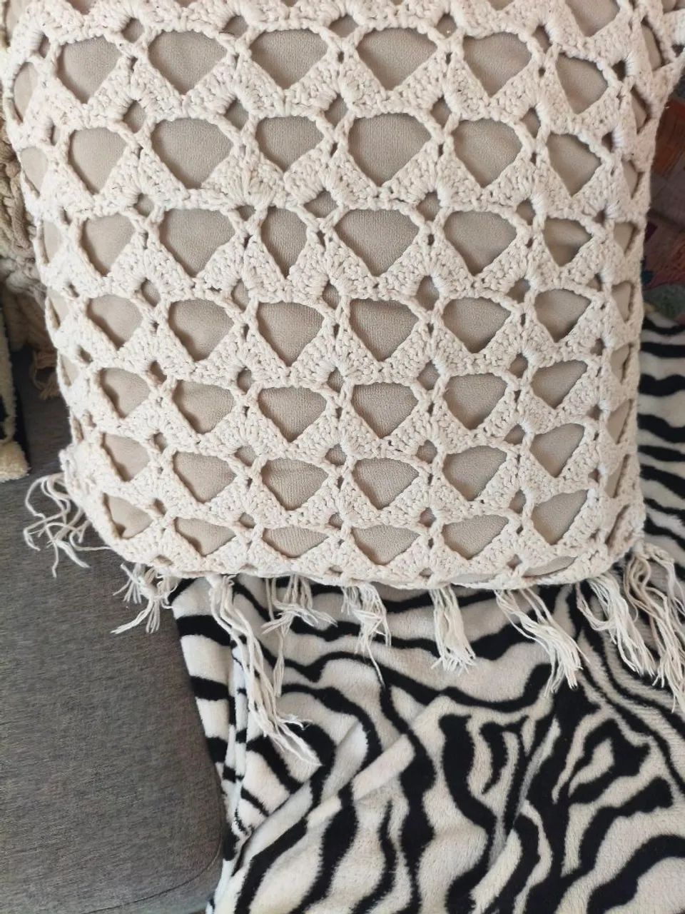 Almofadas crochê e macramé  - Foto 2