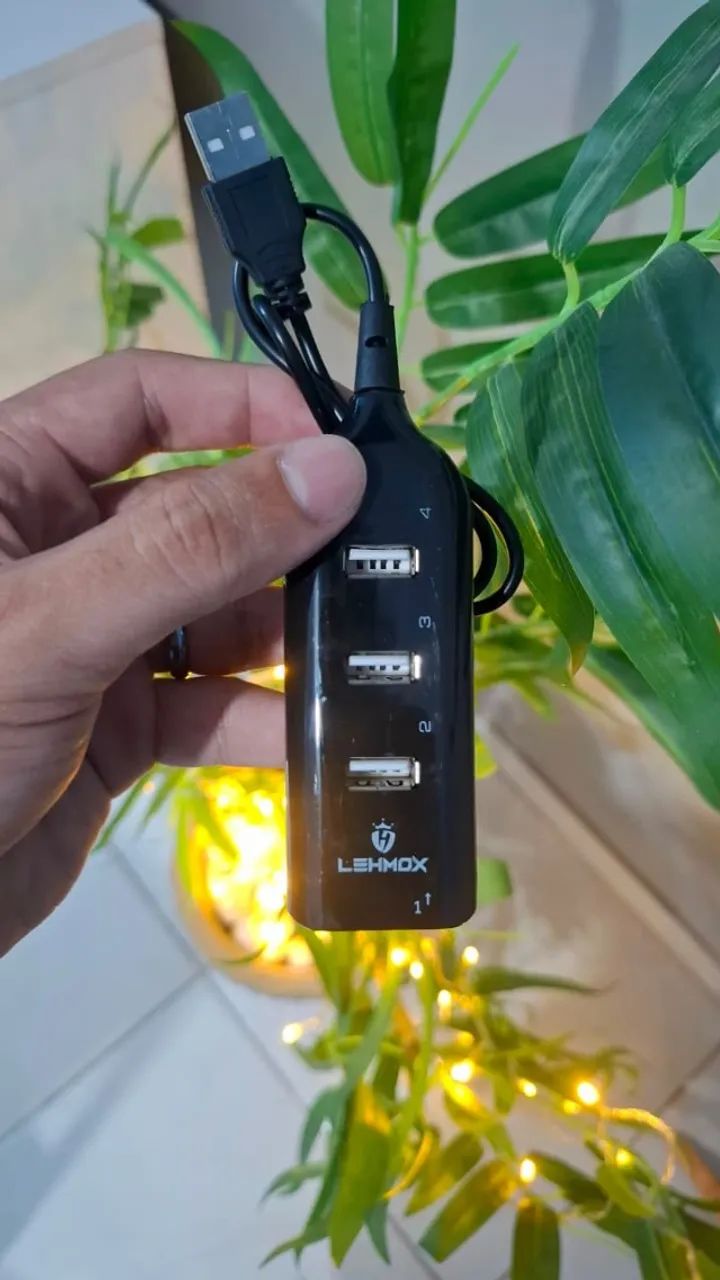 Hub USB 2.0 Lehmox, 4 portas USB 480Mbps - Foto 3
